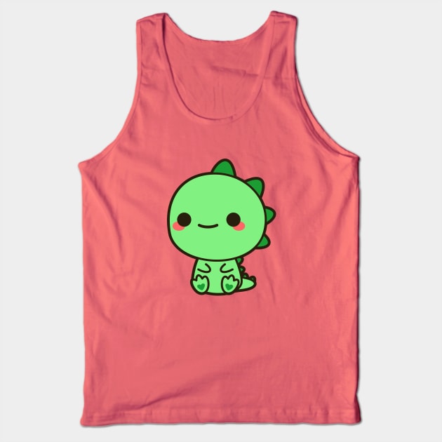 Kawaii Dinosaur Tank Top by peppermintpopuk